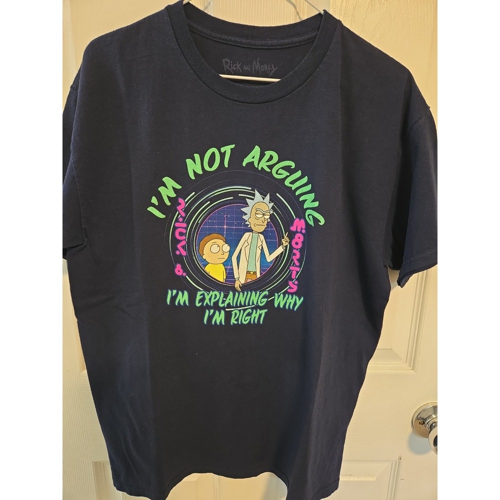 Official Rick and Morty Graphic T-Shirt Large I'm Not Arguing Design Adult Swim
